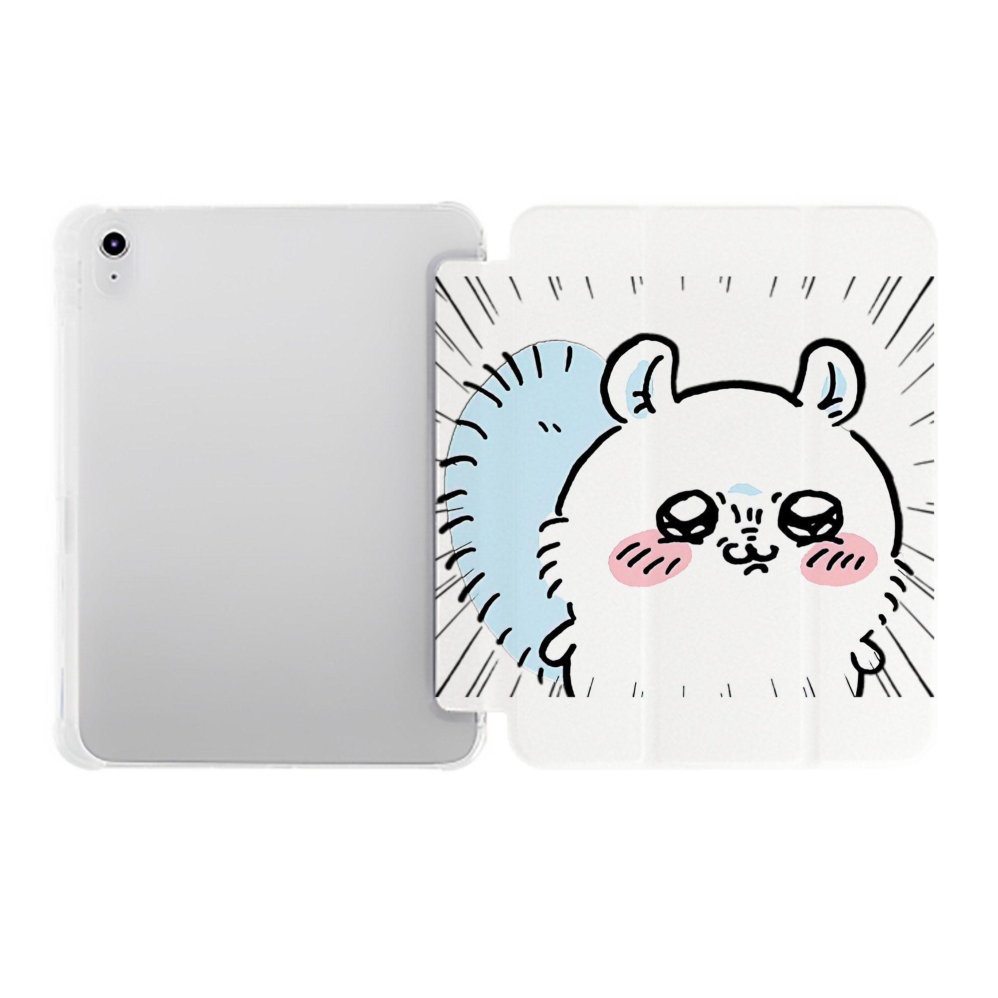 （画像用） ちいかわ モモンガ Chii-kawa Momonga IPad ケース ペン収納付き 三つ折りスタンド PUレザー×シリコン 対応機種9.5/10.5/10.9インチ